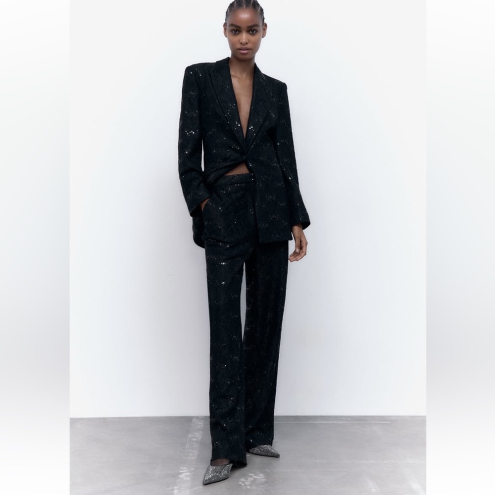 Zara sequined lace pants